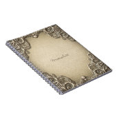 Elegant Rustic Burlap Lace Western Glam Notitieboek (Rechterzijde)