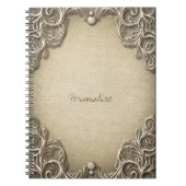 Elegant Rustic Burlap Lace Western Glam Notitieboek (Voorkant)