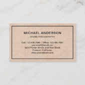 Elegant Rustic Burlap Modern Drone Visitekaartje (Achterkant)