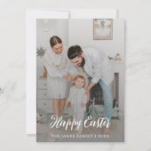 Elegant Rustic Calligraphy Happy Paasen Feestdagenkaart (Voorkant)