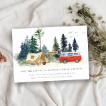 Elegant Rustic Camping Waterverf Pine Forest Save The Date<br><div class="desc">Elegant Camping Waterverf Pine Forest Theme Collectie... het is een elegante waterverf Illustratie van bospijnbomen met kamperbusje, tent en kampeerbord, perfect voor je kamp aan de zijkant bruiloft & feestjes. Het is zeer gemakkelijk om, met uw persoonlijke details aan te passen. Als u een ander bijpassend product of aanpassing nodig...</div>