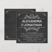 Elegant Rustic Chalkboard Wedding Invitations Kaart (Voorkant / Achterkant)