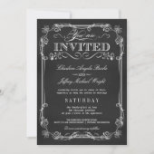 Elegant Rustic Chalkboard Wedding Invitations Kaart (Voorkant)