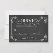 Elegant Rustic Chalkboard Wedding RSVP (Voorkant)