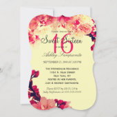 Elegant & Rustic Cherry Blossom op geel Kaart (Voorkant)