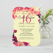 Elegant & Rustic Cherry Blossom op  geel Kaart (Staand voorkant)