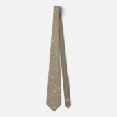 Elegant Rustic Chic Taupe Silver Stars Monogramed Stropdas (Voorkant)