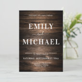 Elegant Rustic Chic Wedding Invitation Kaart (Staand voorkant)