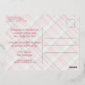 Elegant Rustic Classy Plaid Pattern Gold Folie Feestdagen Briefkaart (Achterkant)