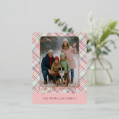 Elegant Rustic Classy Plaid Pattern Gold Folie Feestdagen Briefkaart (Staand Voorkant)