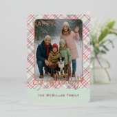 Elegant Rustic Classy Plaid Pattern Gold Folie Feestdagenkaart (Staand Voorkant)