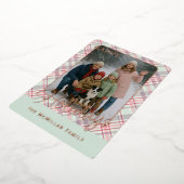 Elegant Rustic Classy Plaid Pattern Gold Folie Feestdagenkaart (Gedraaid)