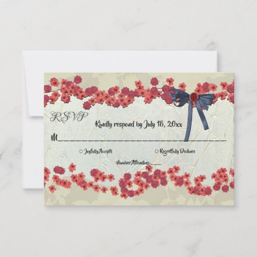 Elegant Rustic Country Boho Summer Floral Wedding RSVP Kaartje (Voorkant)