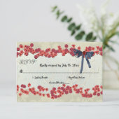 Elegant Rustic Country Boho Summer Floral Wedding RSVP Kaartje (Staand voorkant)