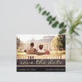 Elegant Rustic Country  Sla de datum op Aankondigingskaart (Staand voorkant)