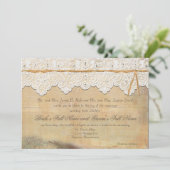 Elegant Rustic Country Western  Lace in Wood Kaart (Staand voorkant)