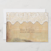 Elegant Rustic Country Western  Lace in Wood Kaart (Achterkant)