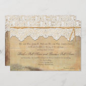 Elegant Rustic Country Western  Lace in Wood Kaart (Voorkant / Achterkant)