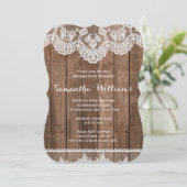Elegant Rustic Country Wood & Lace Birthday Kaart (Staand voorkant)