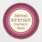 Elegant Rustic Custom Homemade Cranberry Sauce Labels (Design 1)