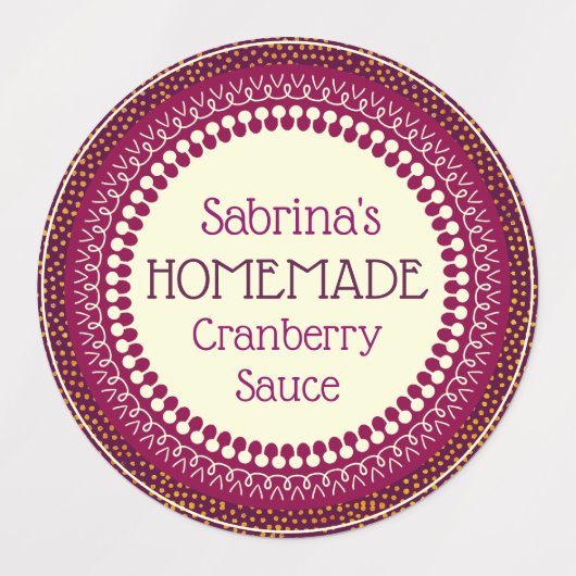 Elegant Rustic Custom Homemade Cranberry Sauce Labels (Design 1)