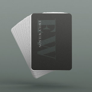 Elegant Rustic Dark Dusky Green Black Monogram Pokerkaarten