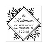 Elegant Rustic Diamond Return Address Zelfinktende Stempel (Design)