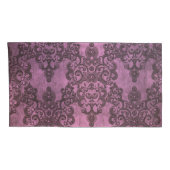 Elegant Rustic Distsed Paars Damask Patroon Kussensloop (Achterkant-Rechts)