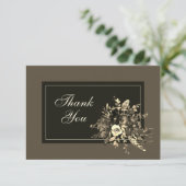 Elegant Rustic Dried Floral Autumn Wedding Bedankkaart (Staand voorkant)