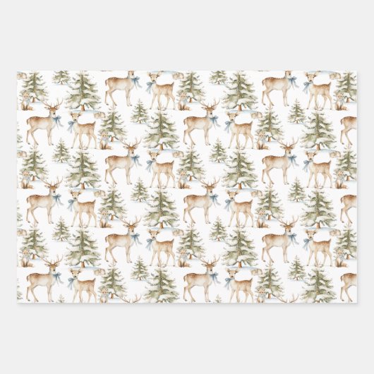 Elegant Rustic Dusty Blue Christmas Inpakpapier Vel (Voorkant)