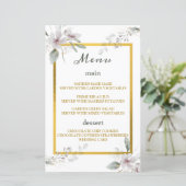 Elegant Rustic Dusty White Flowers Waterverf Gold (Staand voorkant)