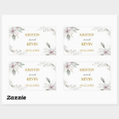 Elegant Rustic Dusty White waterverf Gold Rechthoekige Sticker (Vel)