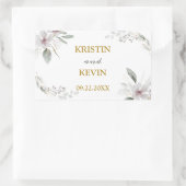 Elegant Rustic Dusty White waterverf Gold Rechthoekige Sticker (Tas)