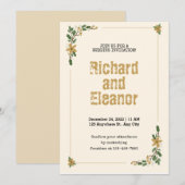 Elegant Rustic, eenvoudige florale traditionele br Kaart (Voorkant / Achterkant)