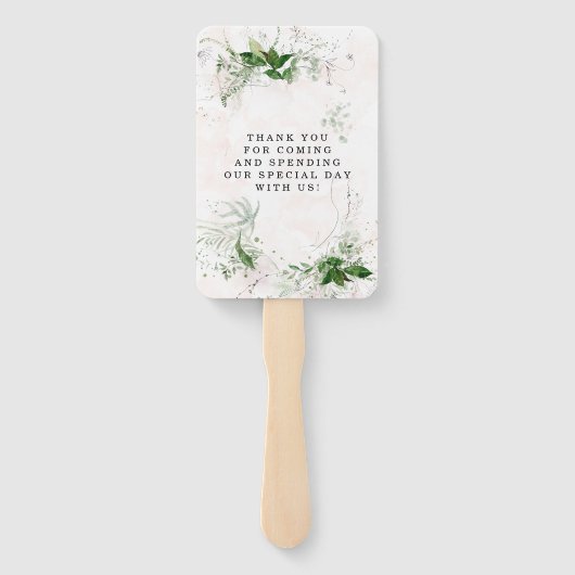 Elegant Rustic Eucalyptus blaast roze bruiloft uit Handwaaier (Achterkant)