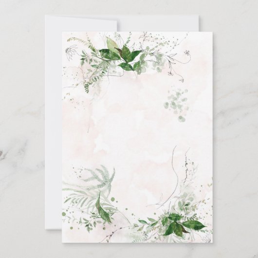 Elegant Rustic Eucalyptus blaast roze bruiloft uit Kaart (Achterkant)