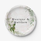 Elegant Rustic Eucalyptus blaast roze bruiloft uit Papieren Bordje (Voorkant)