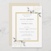 Elegant Rustic Eucalyptus Black White Weddenschap Kaart (Voorkant / Achterkant)