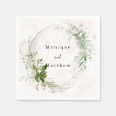 Elegant Rustic Eucalyptus Blush Pink Weddenschap Servet (Voorkant)