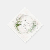 Elegant Rustic Eucalyptus Blush Pink Weddenschap Servet (Hoek)