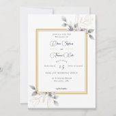 Elegant Rustic Eucalyptus Calligraphy Gold Wedding Kaart (Voorkant)