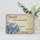 Elegant Rustic Eucalyptus Classic Floral Wedding RSVP Kaartje (Staand voorkant)