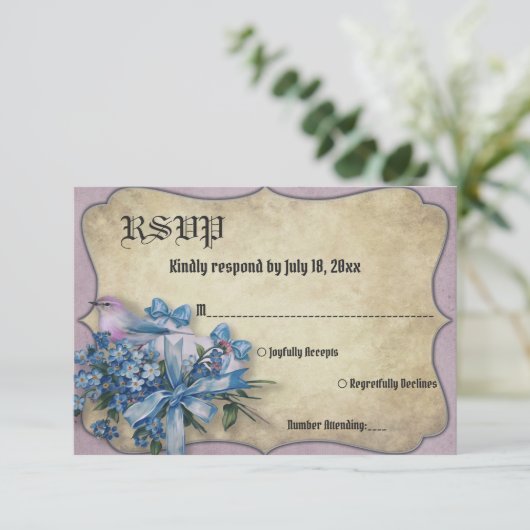 Elegant Rustic Eucalyptus Classic Floral Wedding RSVP Kaartje (Staand voorkant)