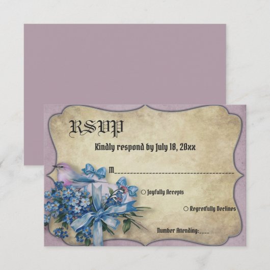 Elegant Rustic Eucalyptus Classic Floral Wedding RSVP Kaartje (Voorkant / Achterkant)