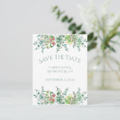 Elegant Rustic Eucalyptus Floral Save the Date (Staand voorkant)
