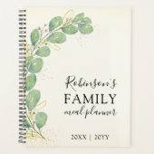 Elegant Rustic Eucalyptus Foliage Family Meal Planner (Voorkant)