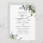 Elegant Rustic Eucalyptus Greenery Verloving Kaart (Voorkant / Achterkant)