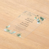 Elegant Rustic Eucalyptus Greenery Wedding Acryl Uitnodigingen (Laagn)