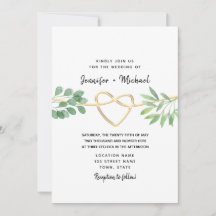 Elegant Rustic Eucalyptus Greenery Wedding Invitat