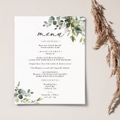 Elegant Rustic Eucalyptus Greenery Wedding Menu